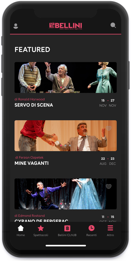Teatro Bellini App Home
