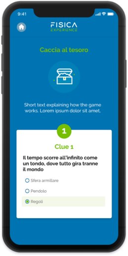 Fisica Experience Mobile Tour clue mockup